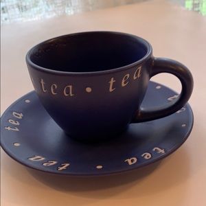 CUP/SAUCER “TEA” (2pcs) BLUE POTTERY PERSONAL SIZE